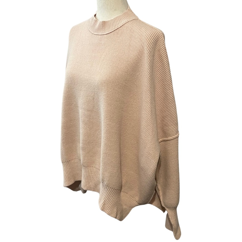 Free People Easy Street Tunic Oversized Sweater Ribbed Peach Parfait Women’s S - Picture 4 of 14